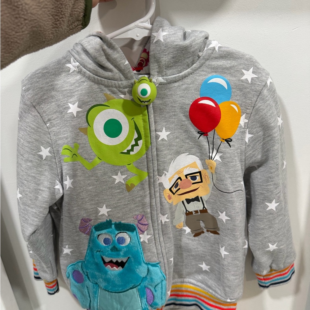 Disney Gray Hoodie with Colorful Characters